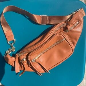LIKE NEW Miss Fong Genuine Leather Fanny Pack Bag in Brown/Tan